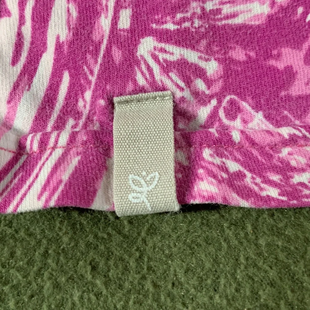 bloom pink, purple and white workout top.  Braided racer back.  Size XL. - Picture 5 of 6